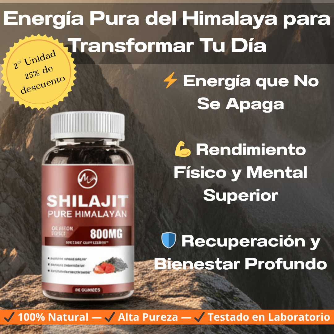 Energía estable y claridad mental todo el día, sin café ni estimulantes - Shilajit Gominolas